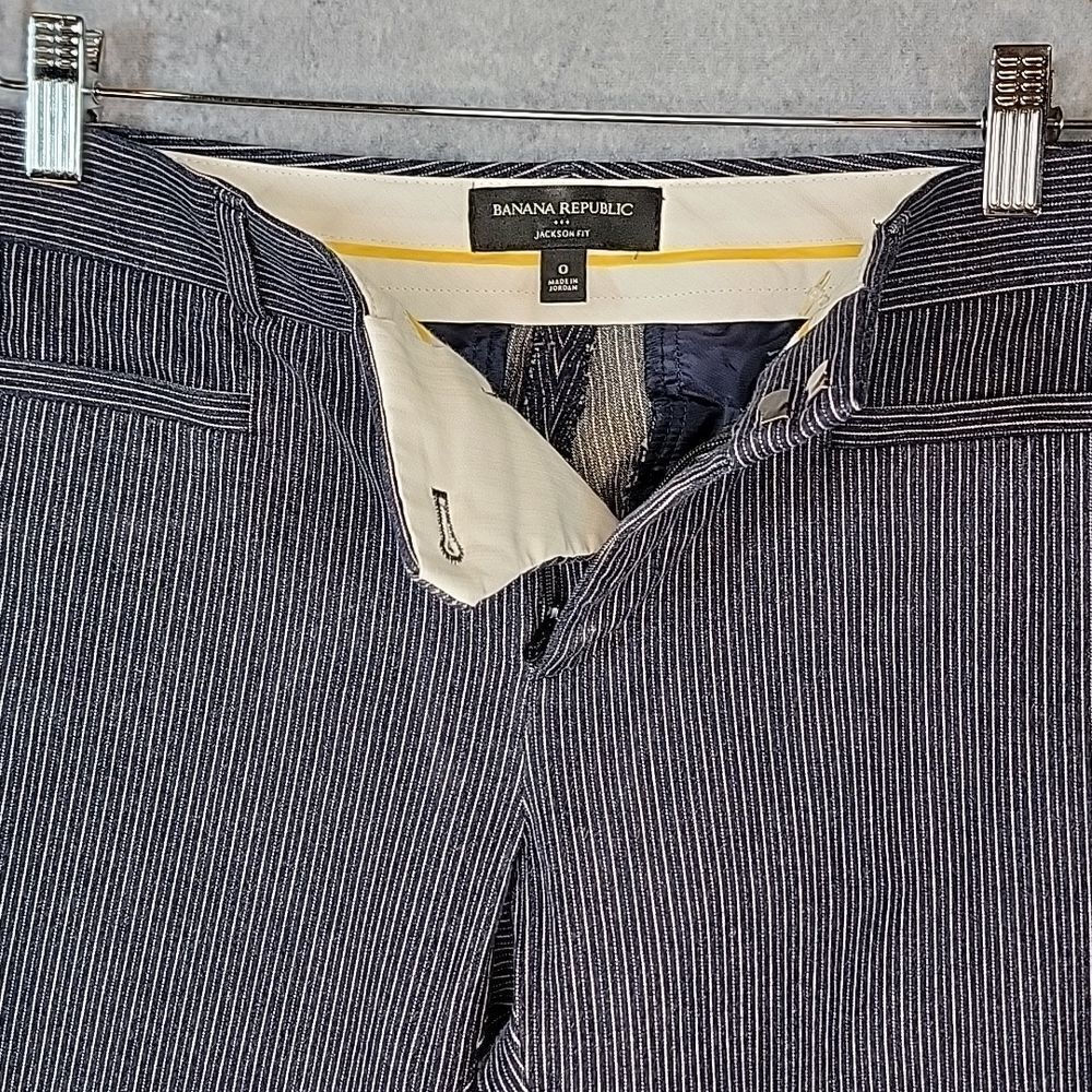 Banana Republic Jackson Fit Bold Blue Striped Ankle Pants - Picture 4 of 16
